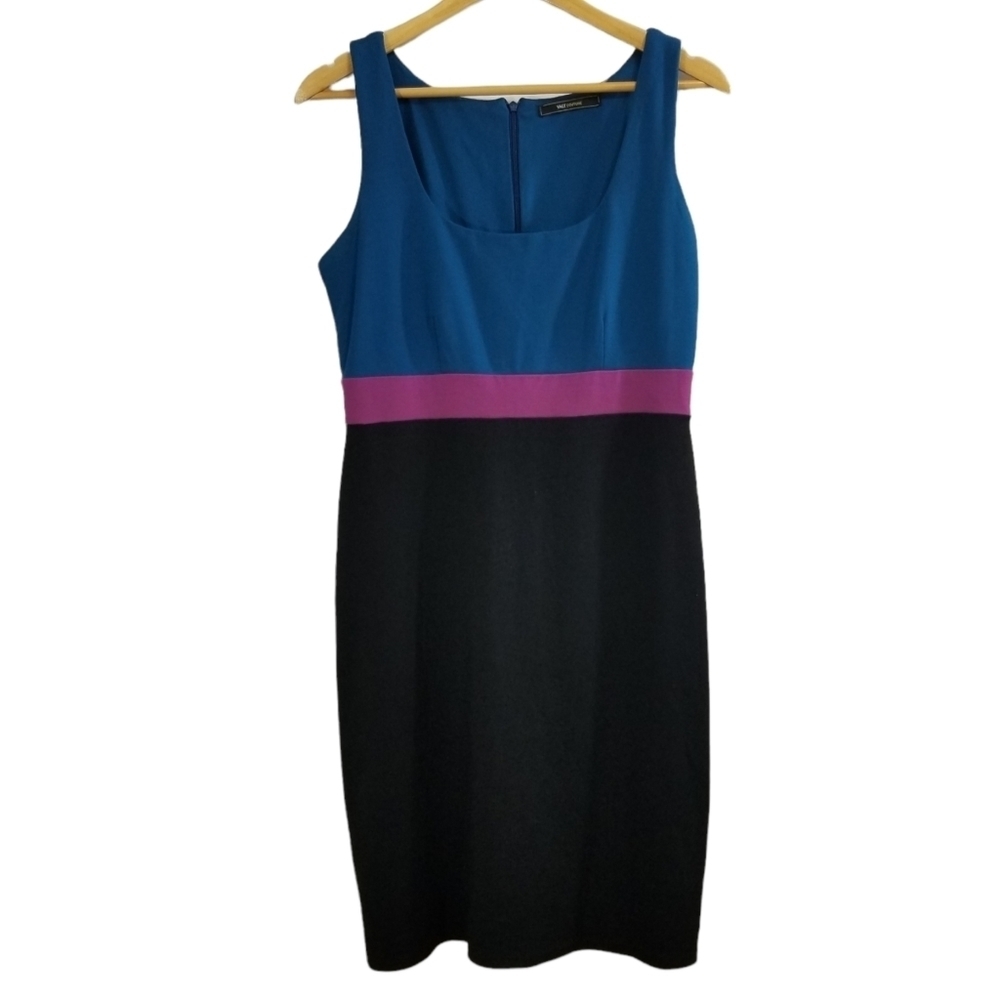 Colorblock Sleeveless Dress - Blue, Pink, and Black Size Medium